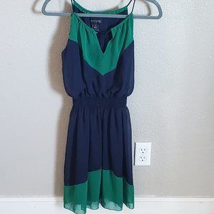 Enfocus Studio Blue and Green Color Block Sundress Size 4